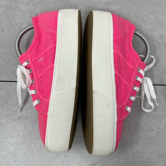 Steve Madden Emmi Canvas Platform Sneakers Shoes Womens Size 10M Bright Pink - Picture 9 of 10